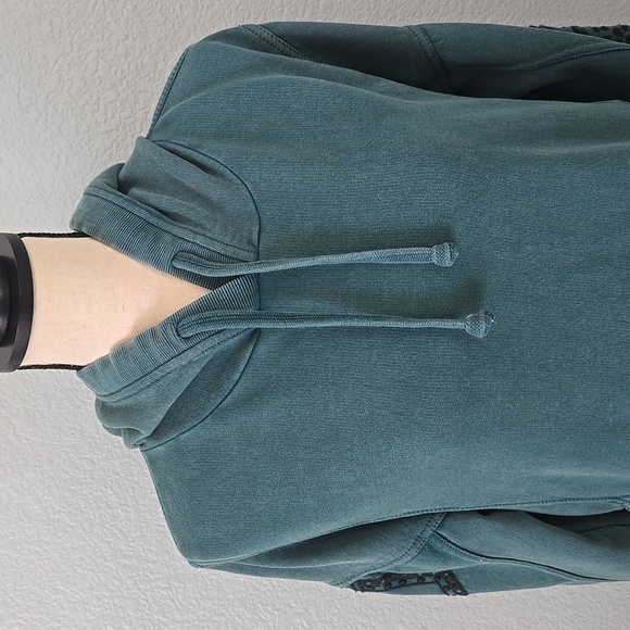 Daily Practice Anthropologie Blaine Embroidered Hoodie Mini Dress Green MEDIUM - Picture 3 of 14